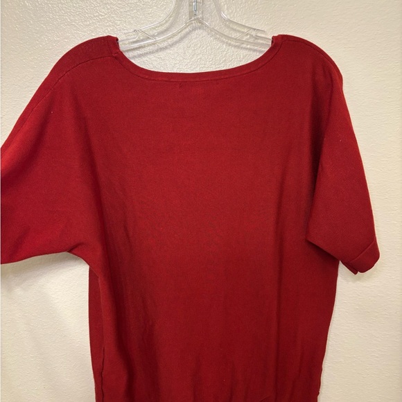 Cable & Gauge burnt orange Short Sleeve Top with Gold Buttons - Picture 4 of 5